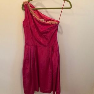 Pink one shoulder dress